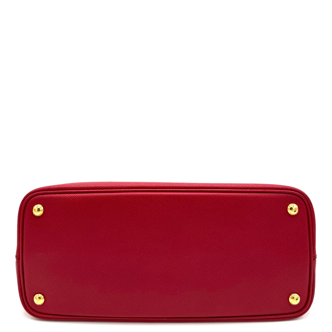 Medium Red Saffiano Cuir Double Tote Bag