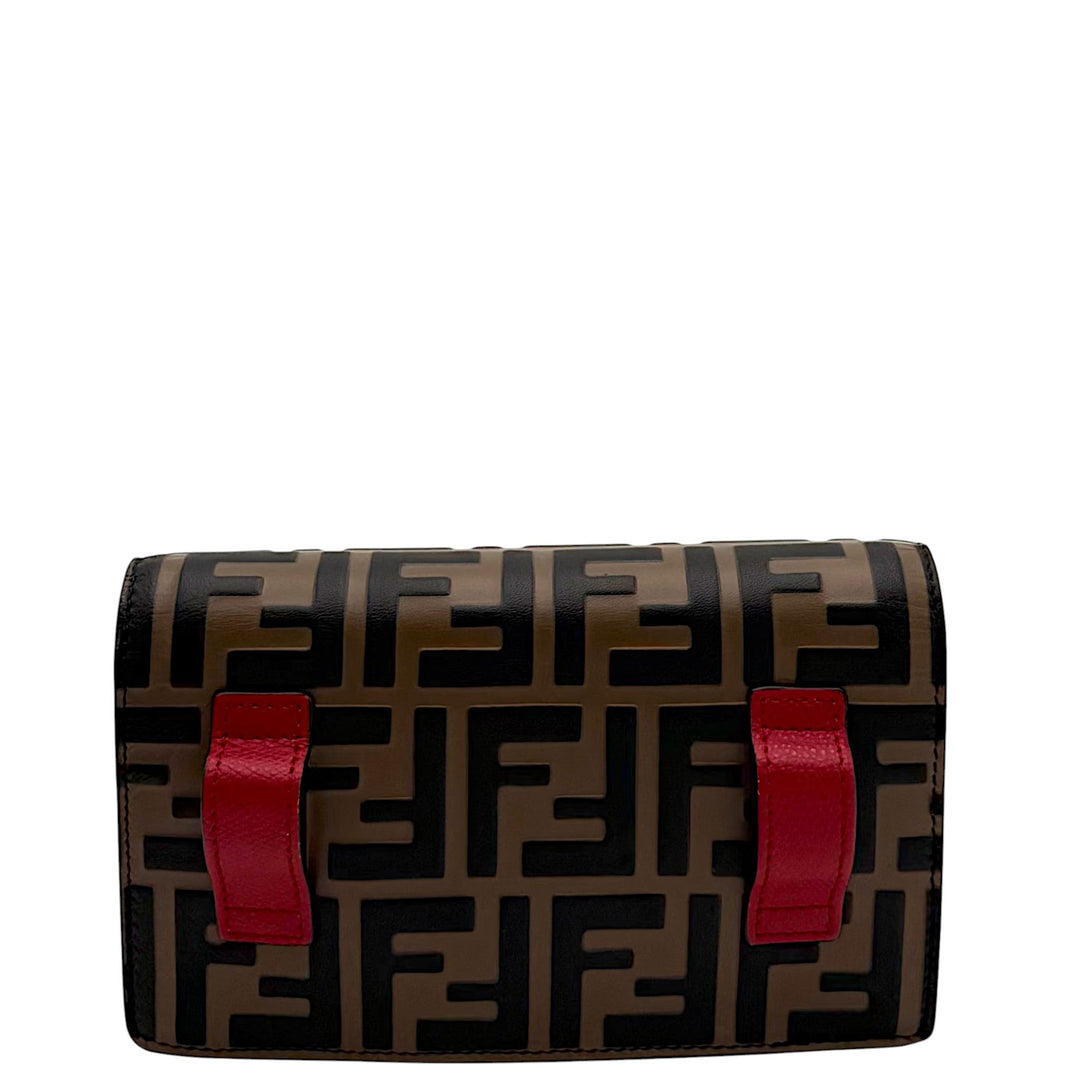 Zucca Embossed & Red Leather Convertible Belt Bag