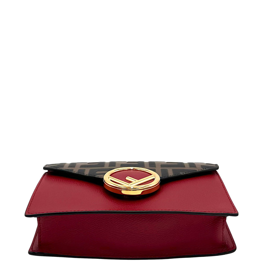 Zucca Embossed & Red Leather Convertible Belt Bag