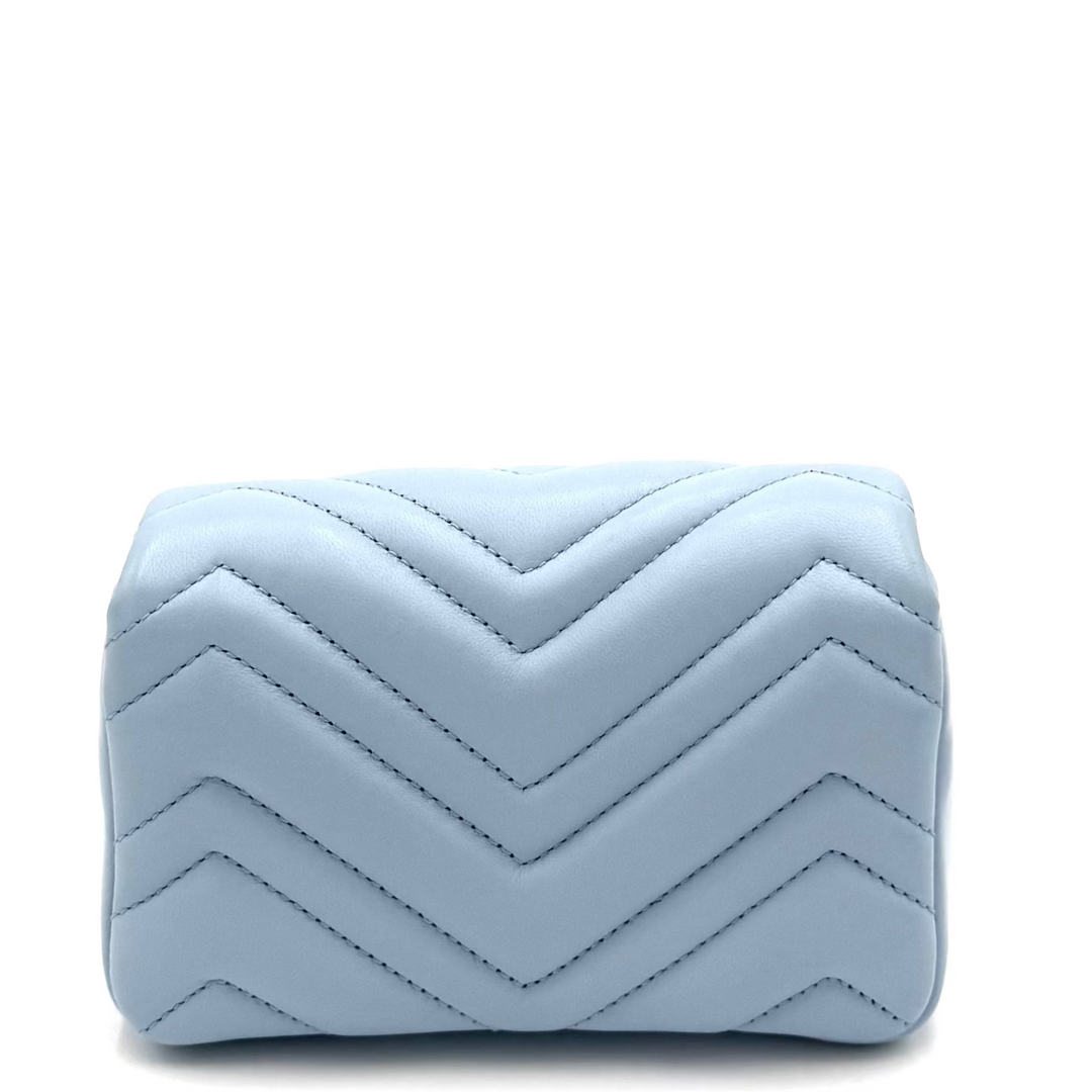 GG Mini Marmont in Pale Blue Leather