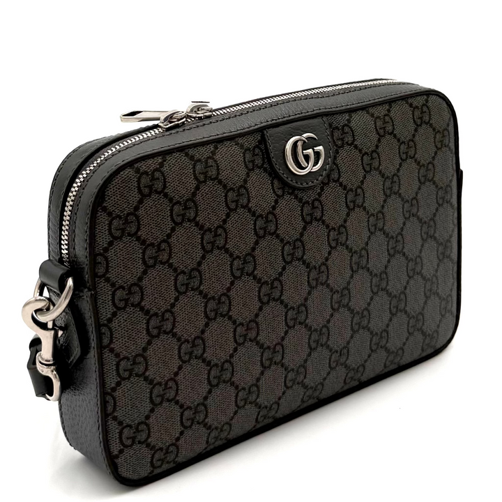 Ophidia Small Shoulder Bag GG Supreme Grey/Black Canvas