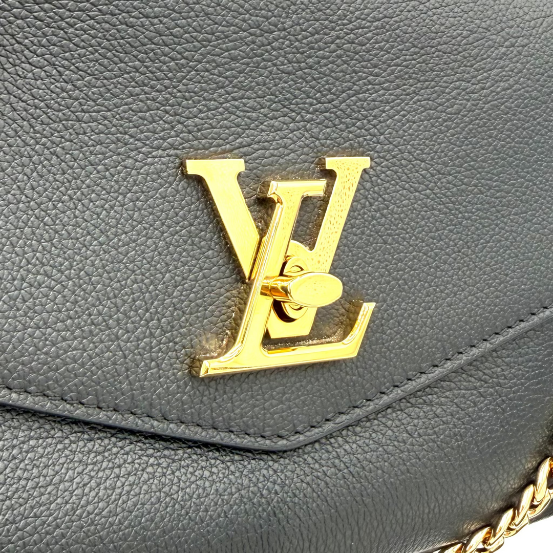 Black Taurillon Leather Oxford Lockme Crossbody Bag