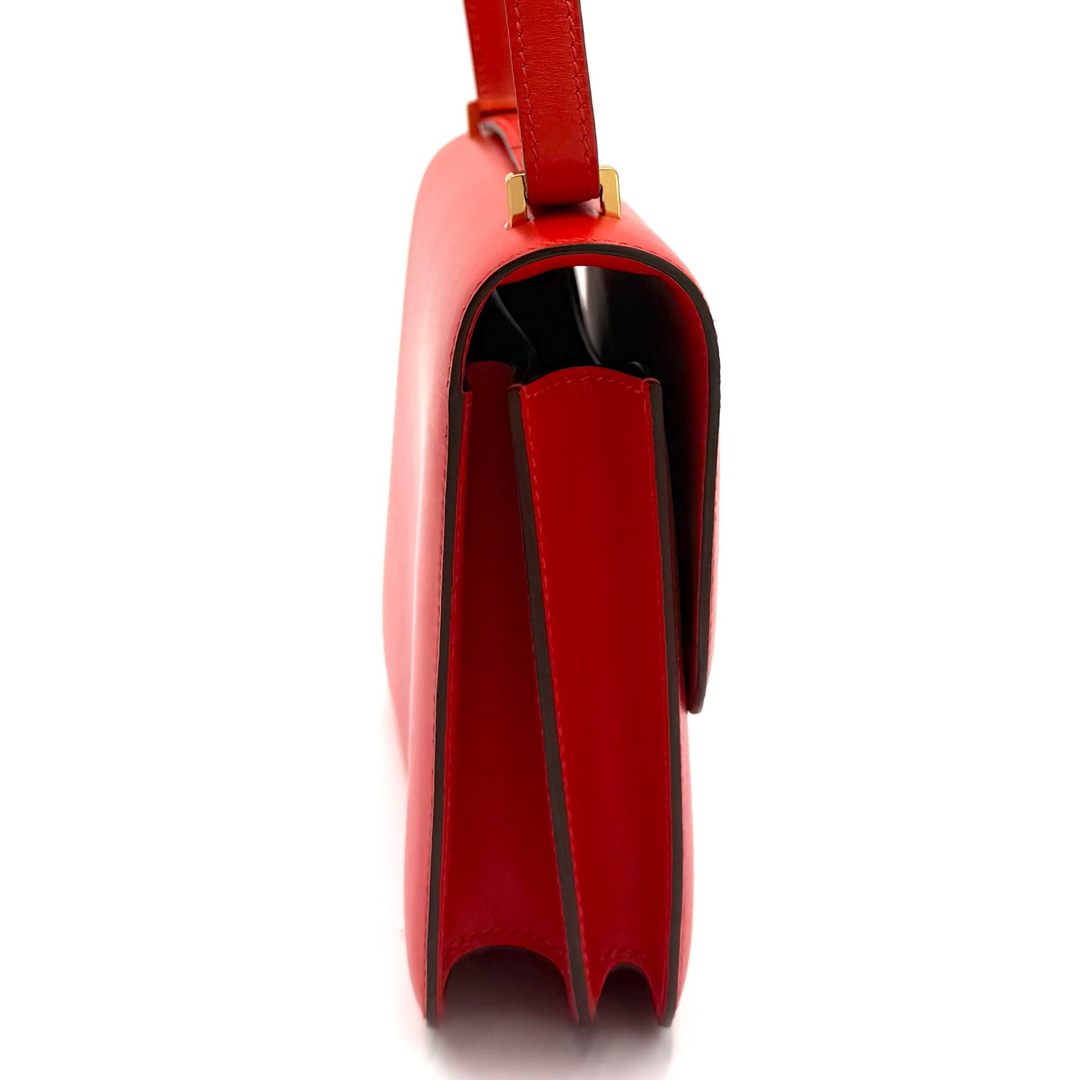 Constance III Mini 18 in Capucine Tadelakt Leather Gold Hardware