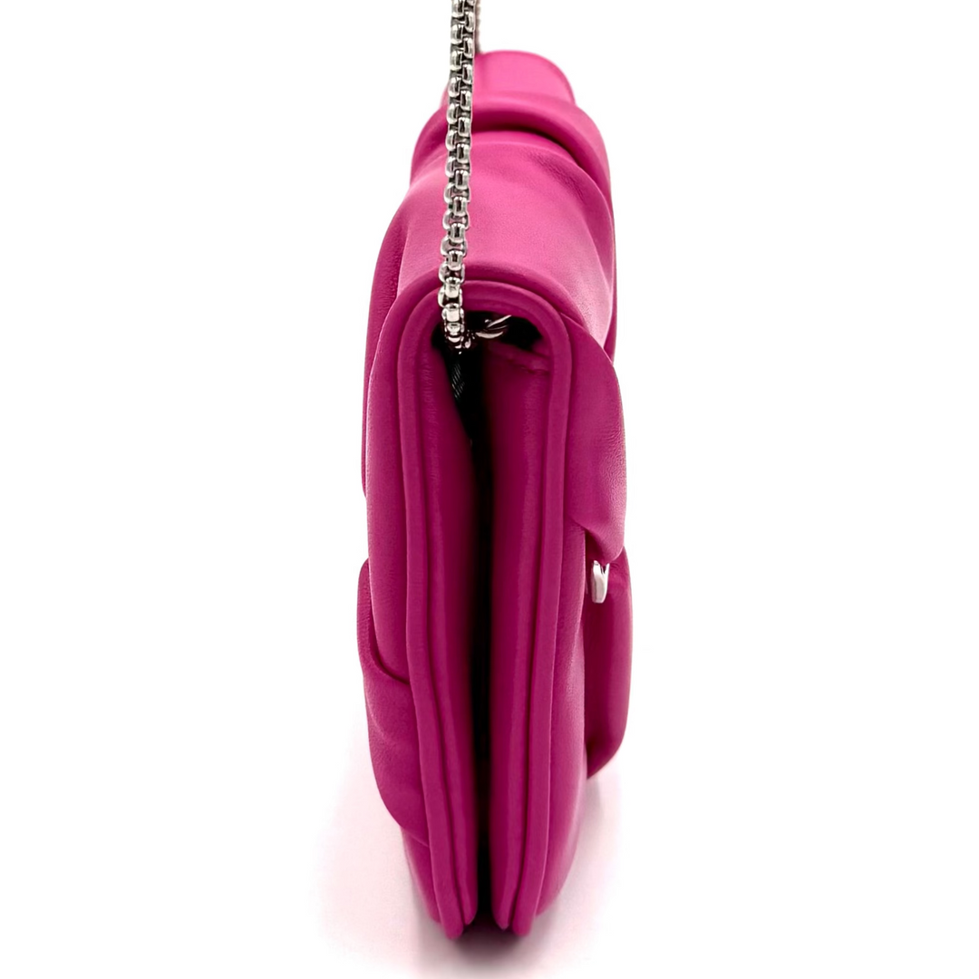 Pleated Leather Wallet on Chain