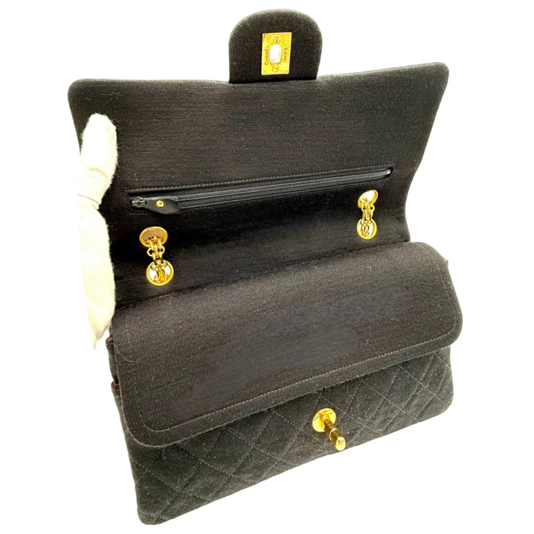 Classic Double Flap Medium Quilted Jersey Bag
