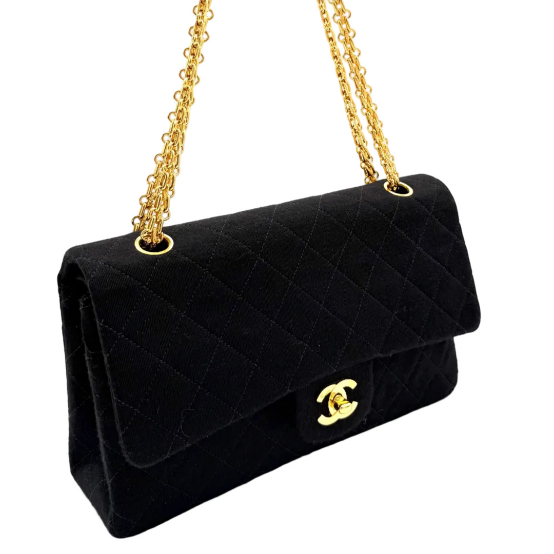 Classic Double Flap Medium Quilted Jersey Bag