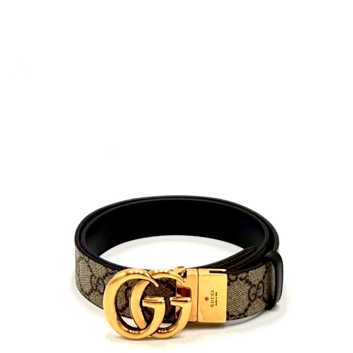 GG Marmont Monogram & Black Reversible Belt
