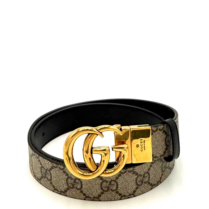 GG Marmont Monogram & Black Reversible Belt