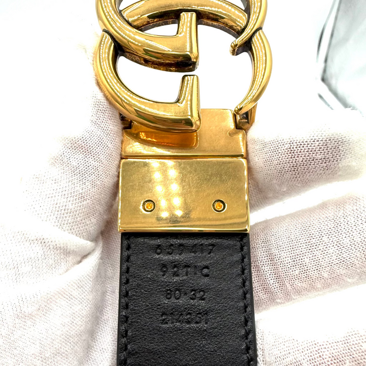 GG Marmont Monogram & Black Reversible Belt