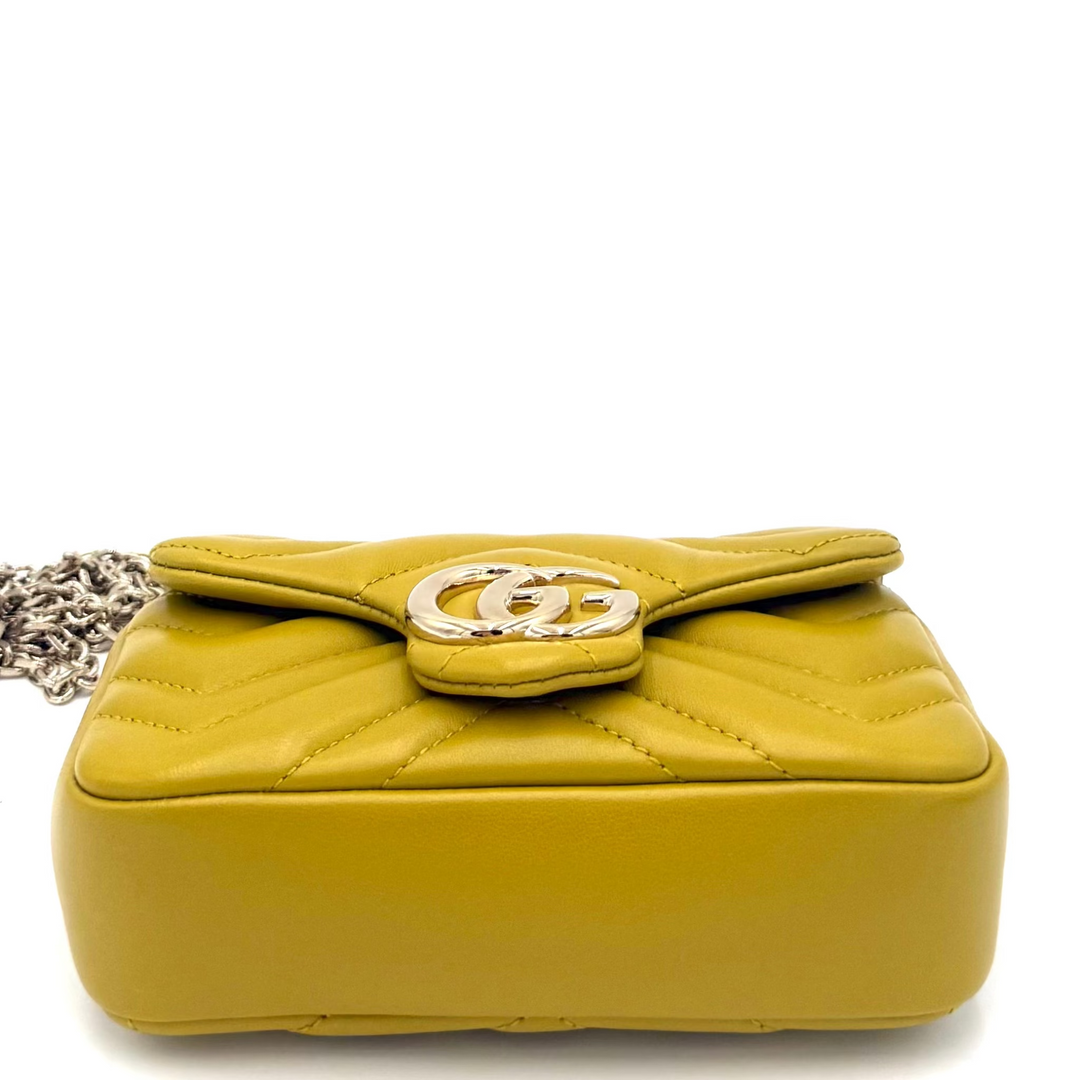 GG Marmont Mustard Leather Mini Bag