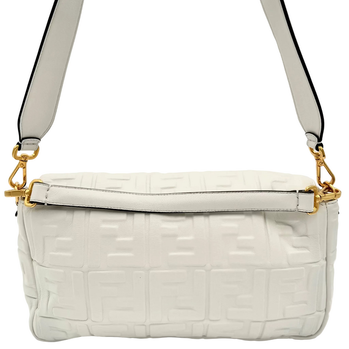 1974 Nappa FF Embossed Leather Large Baguette Bag