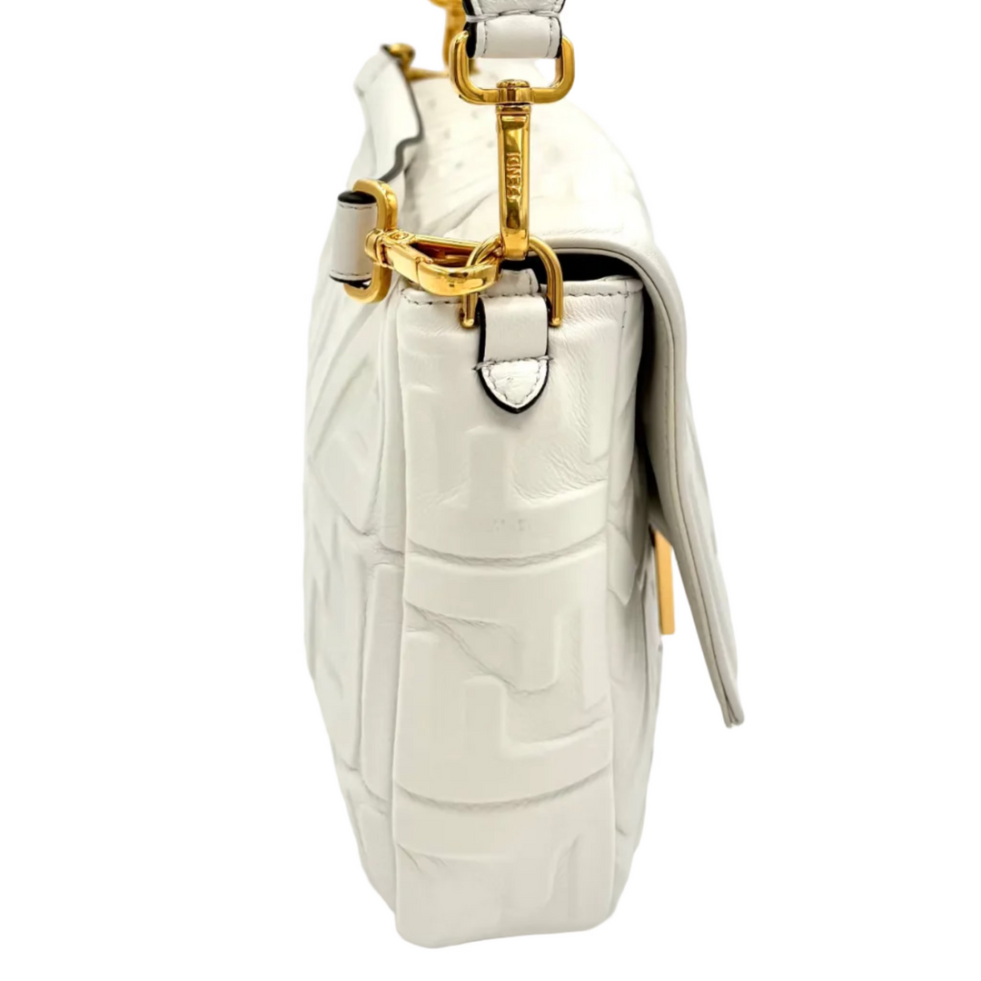 1974 Nappa FF Embossed Leather Large Baguette Bag