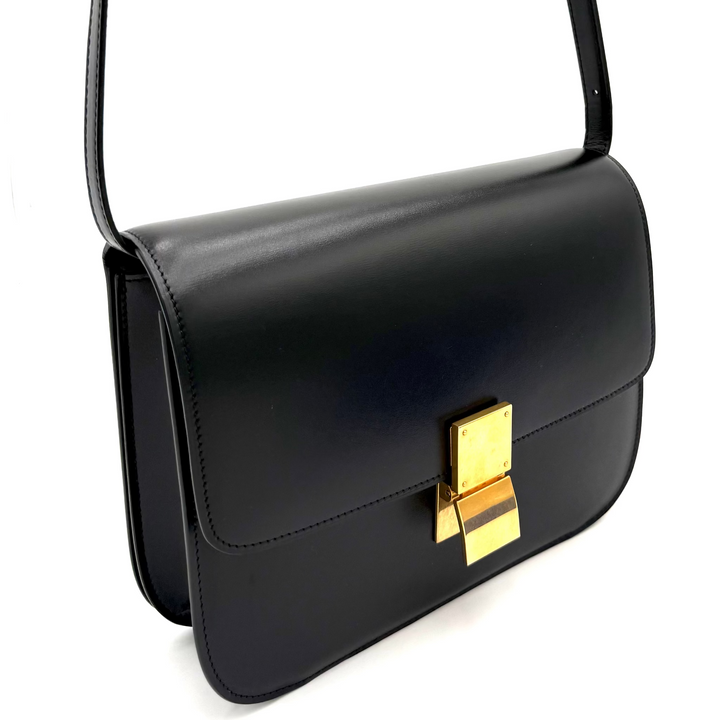 Classic Box Flap Medium Calfskin Leather Bag