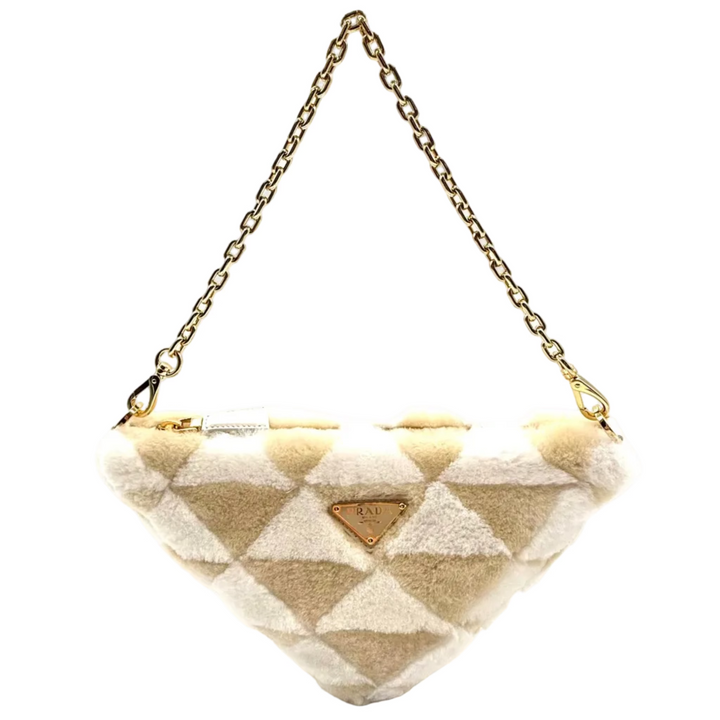 Shearling Symbole Mini Triangle Bag