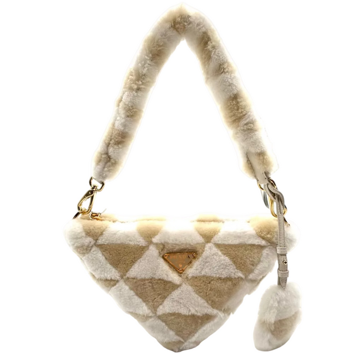 Shearling Symbole Mini Triangle Bag