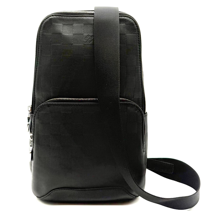Damier Infini Black Leather Avenue Sling Bag