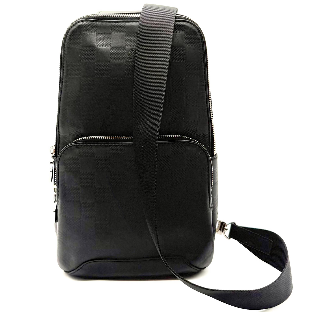 Damier Infini Black Leather Avenue Sling Bag