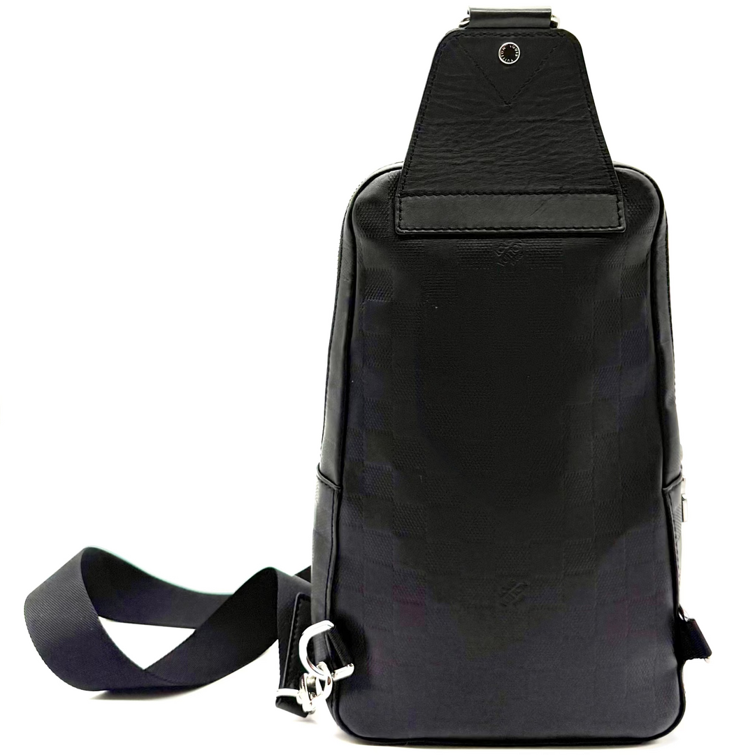 Damier Infini Black Leather Avenue Sling Bag