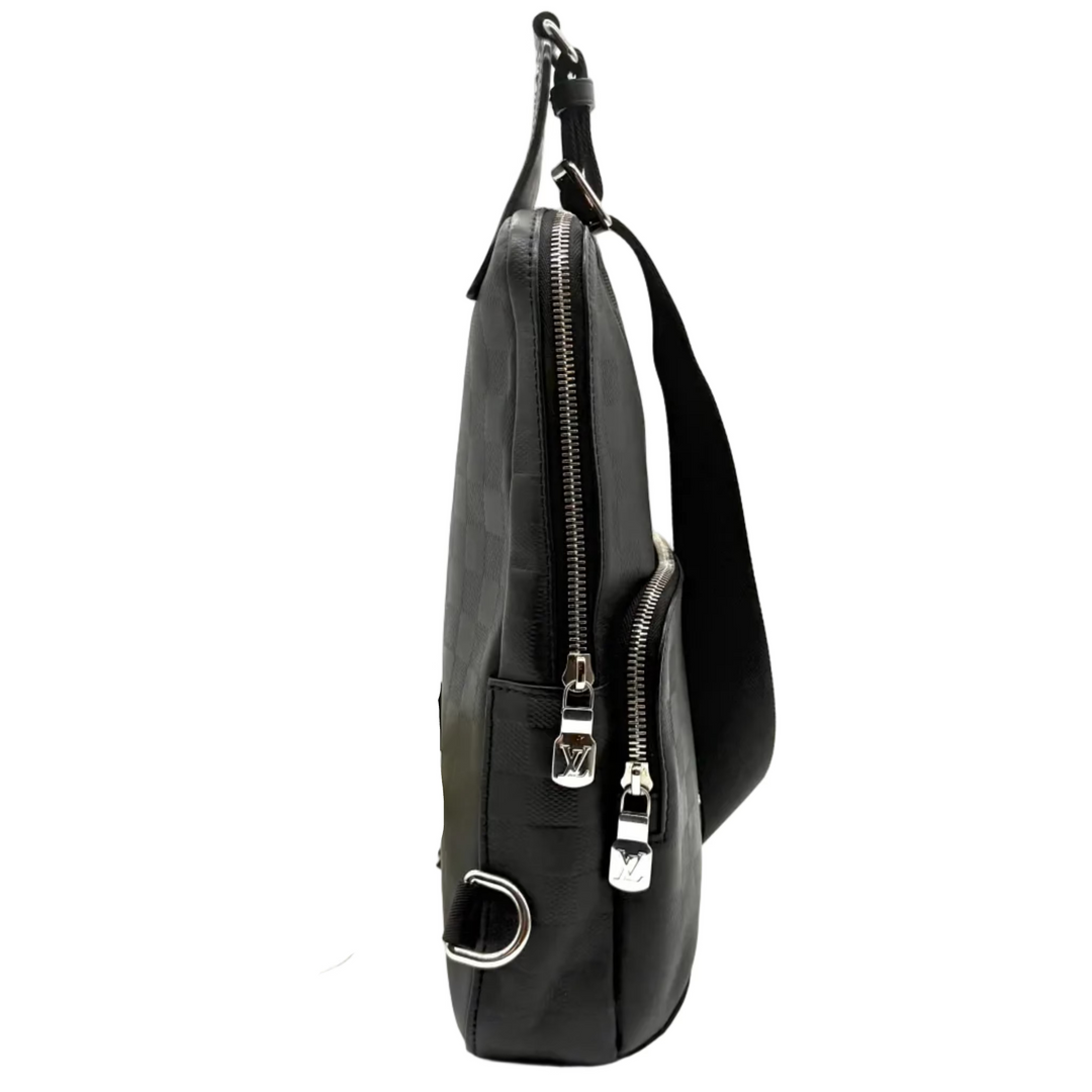 Damier Infini Black Leather Avenue Sling Bag