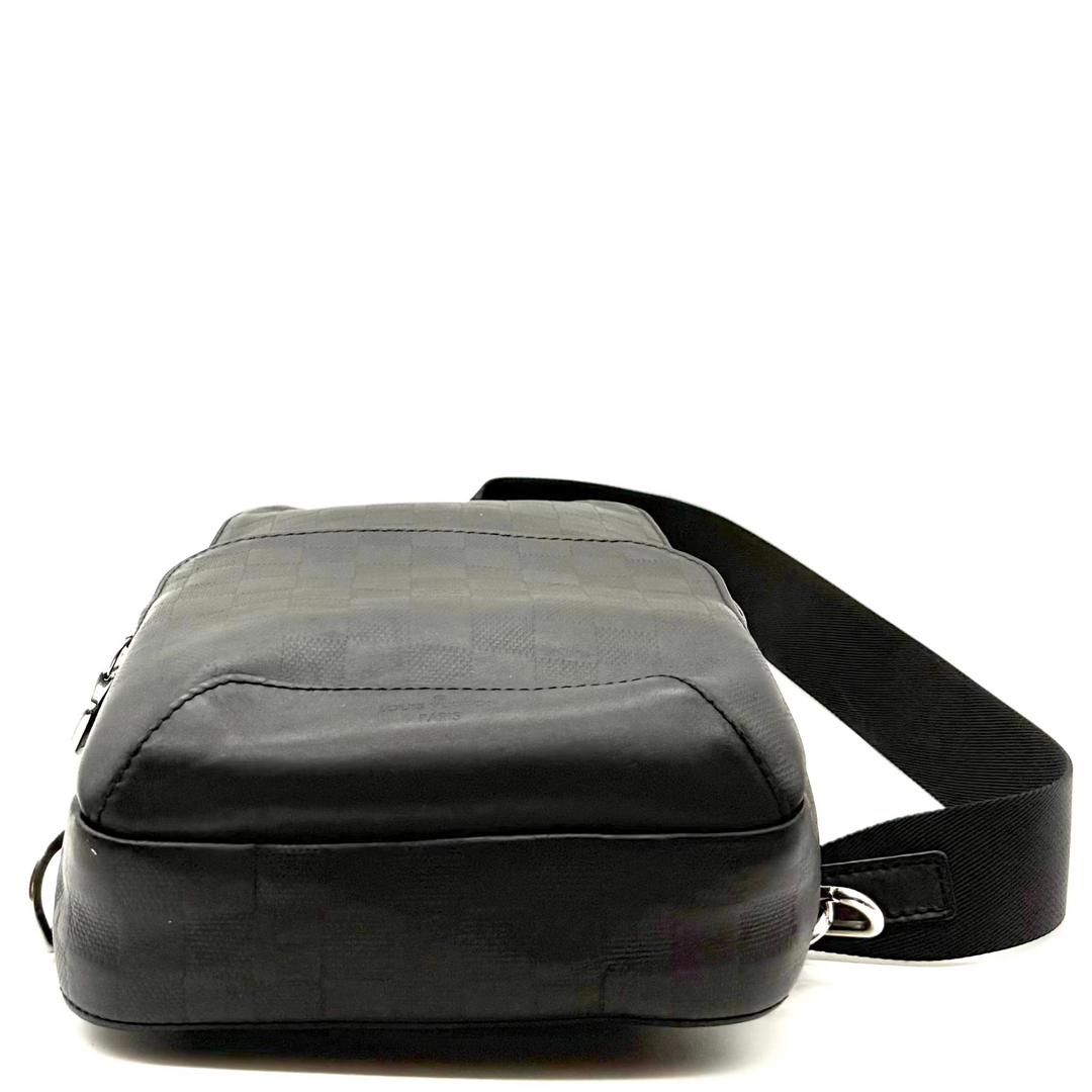 Damier Infini Black Leather Avenue Sling Bag