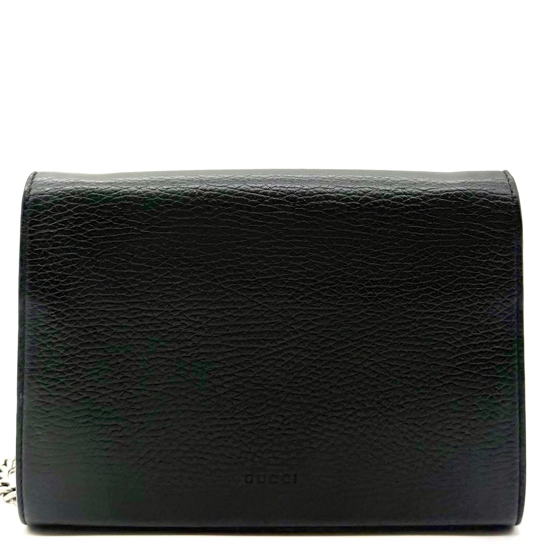 Crystal Dionysus Leather Wallet on Chain