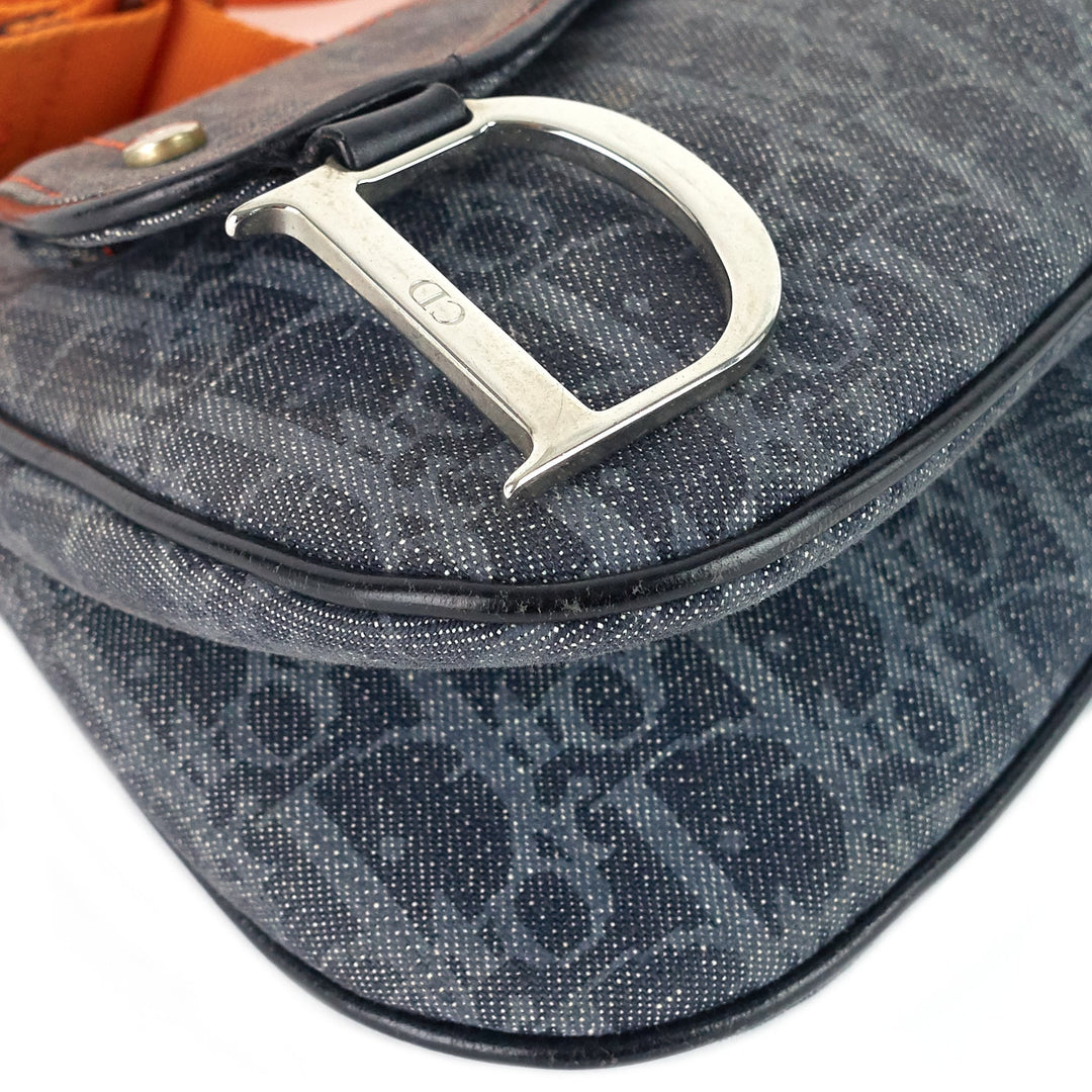 flight line monogram canvas saddle bag