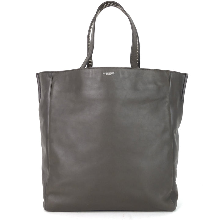 studded reversible leather and suede tote bag