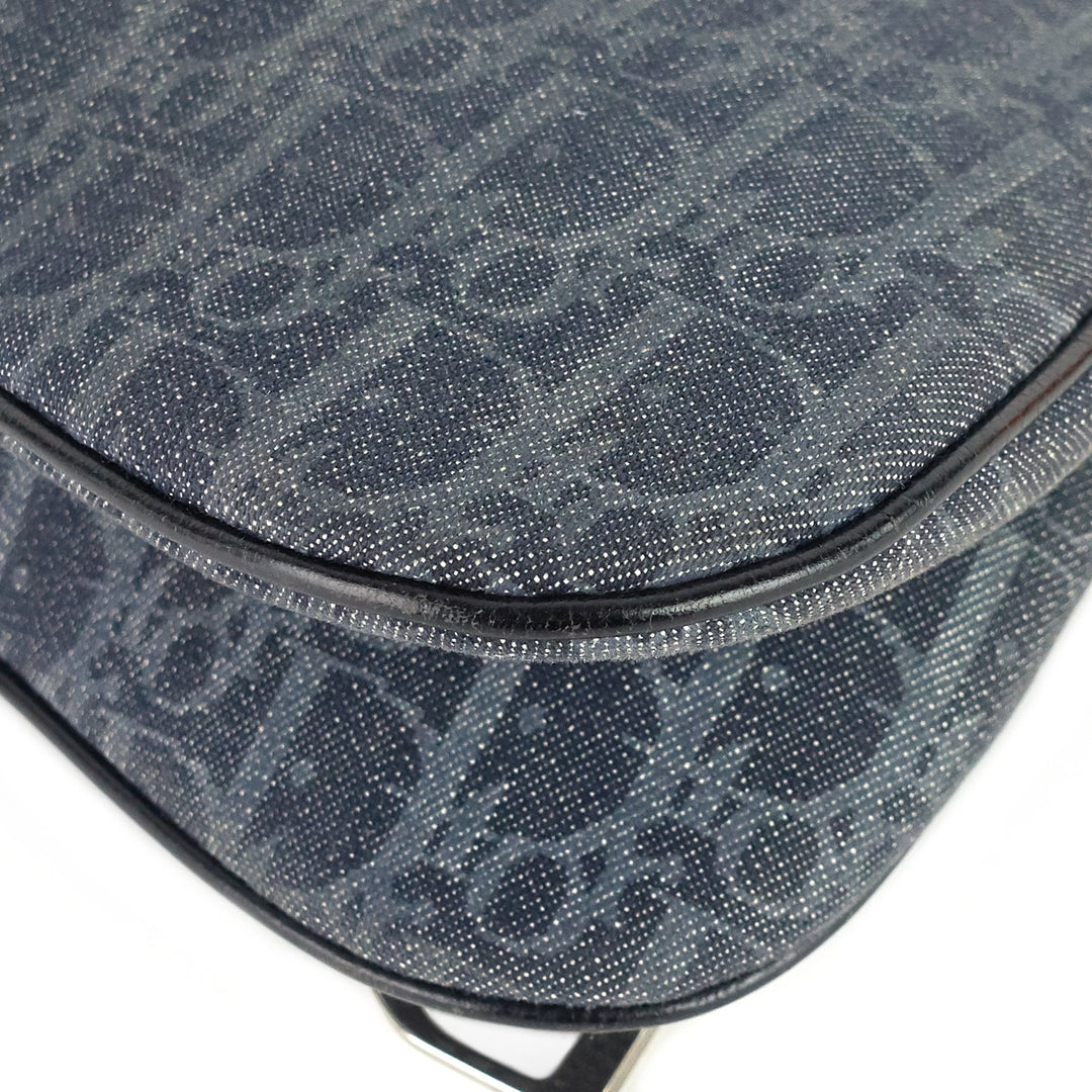 flight line monogram canvas saddle bag