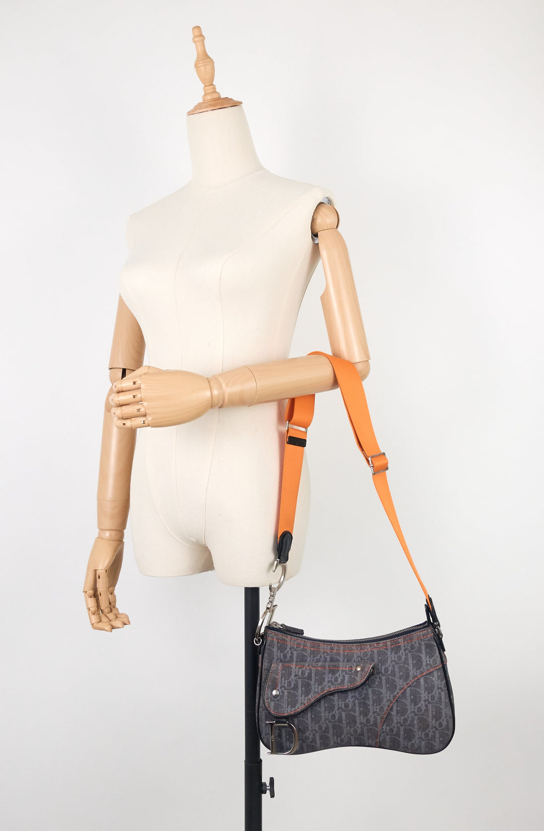 flight line monogram canvas saddle bag