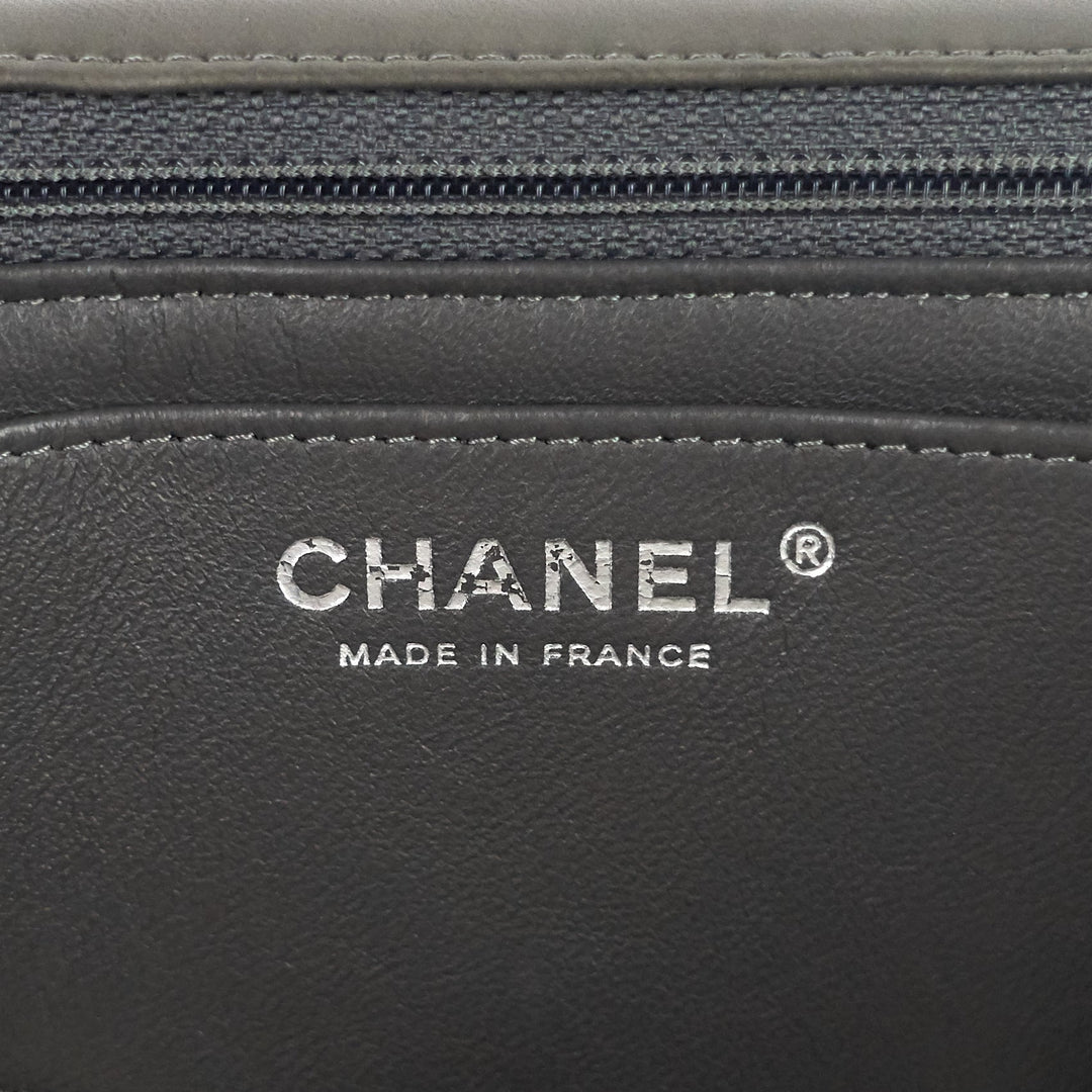 maxi flap lambskin leather bag