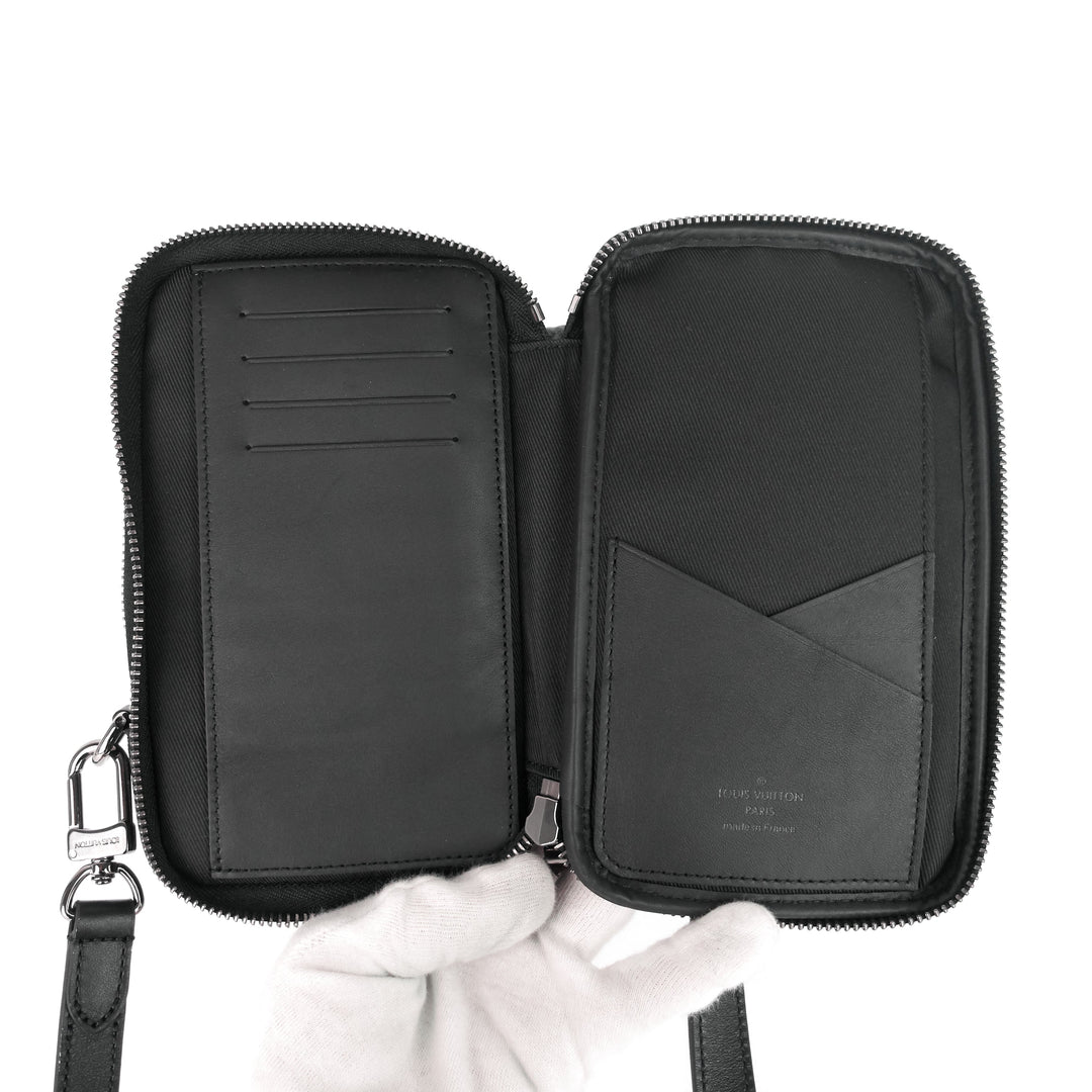 double phone eclipse reverse canvas pouch