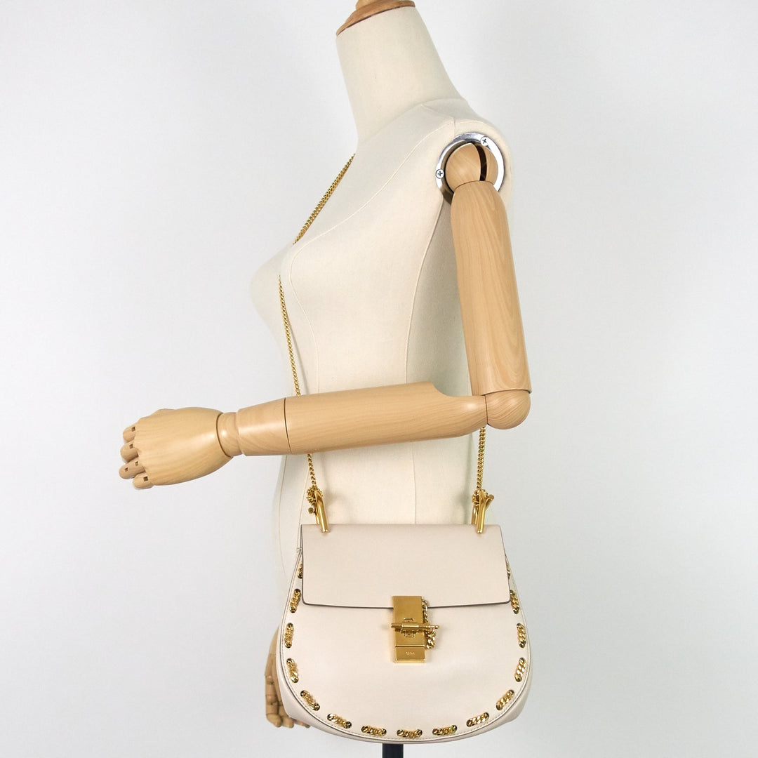 drew embellished medium calfskin leather bag