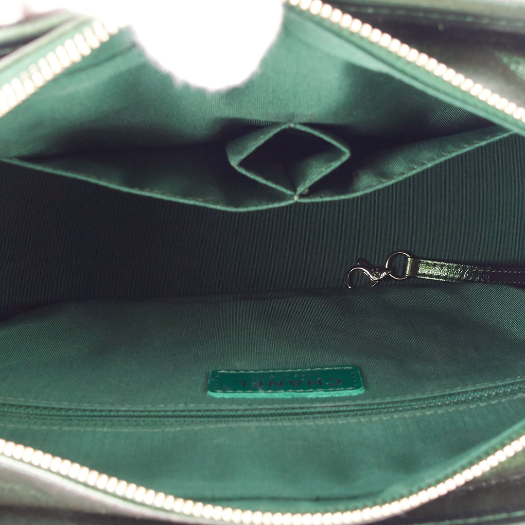 Gabrielle Medium Chevron Metallic Leather Hobo Bag
