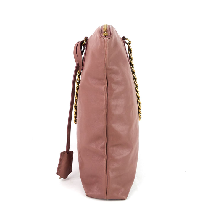 cuir boudoir lockit leather chain tote bag