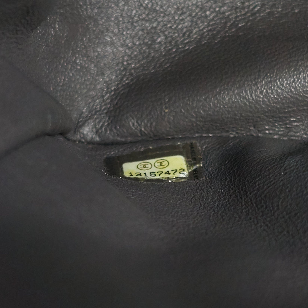 maxi flap lambskin leather bag