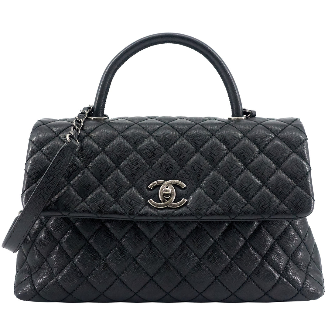 Coco Top Handle Large Caviar Leather Bag