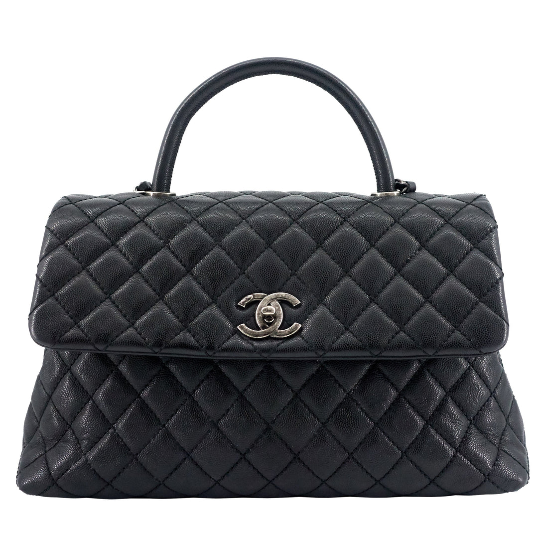 Coco Top Handle Large Caviar Leather Bag