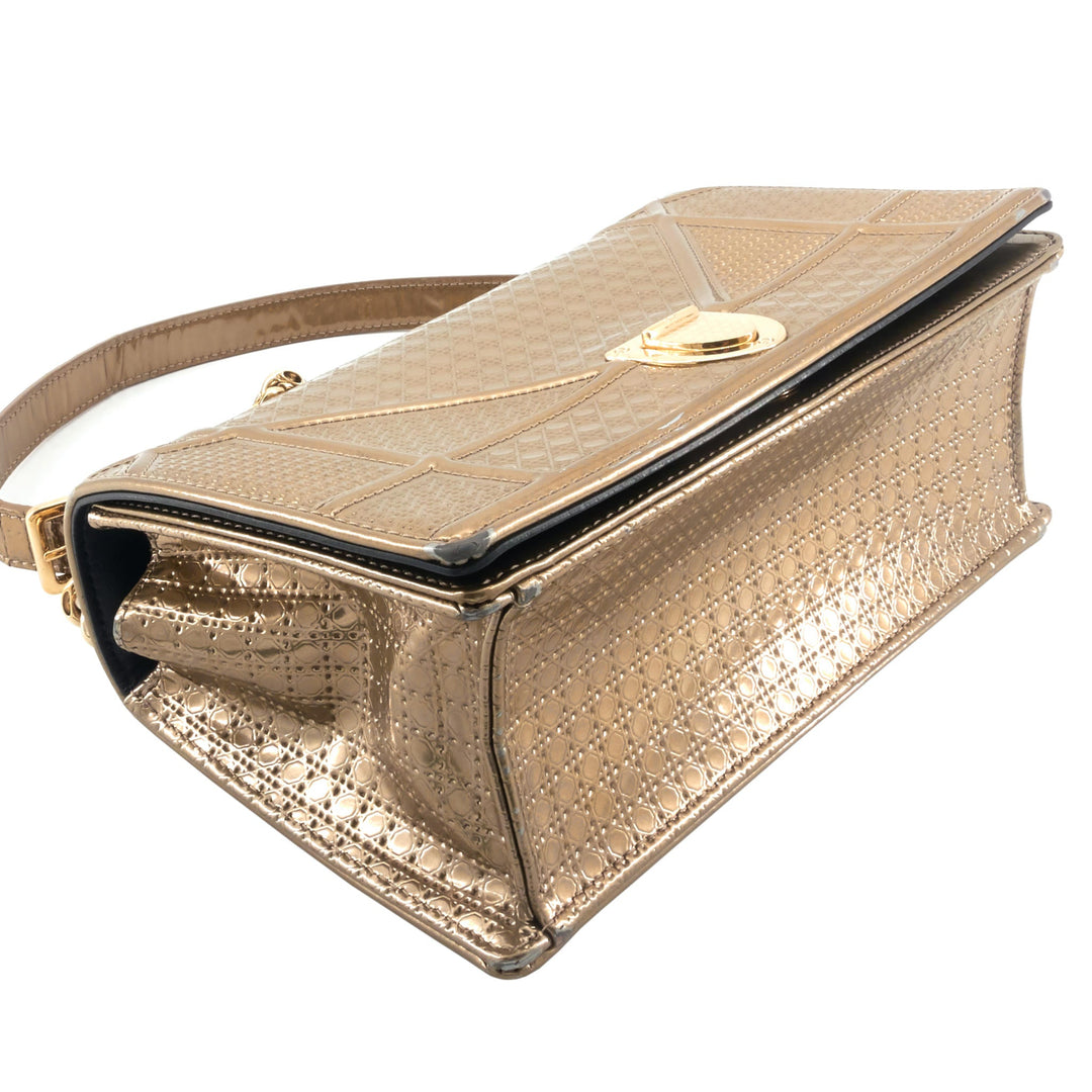 Diorama Medium Metallic Micro Cannage Flap Bag