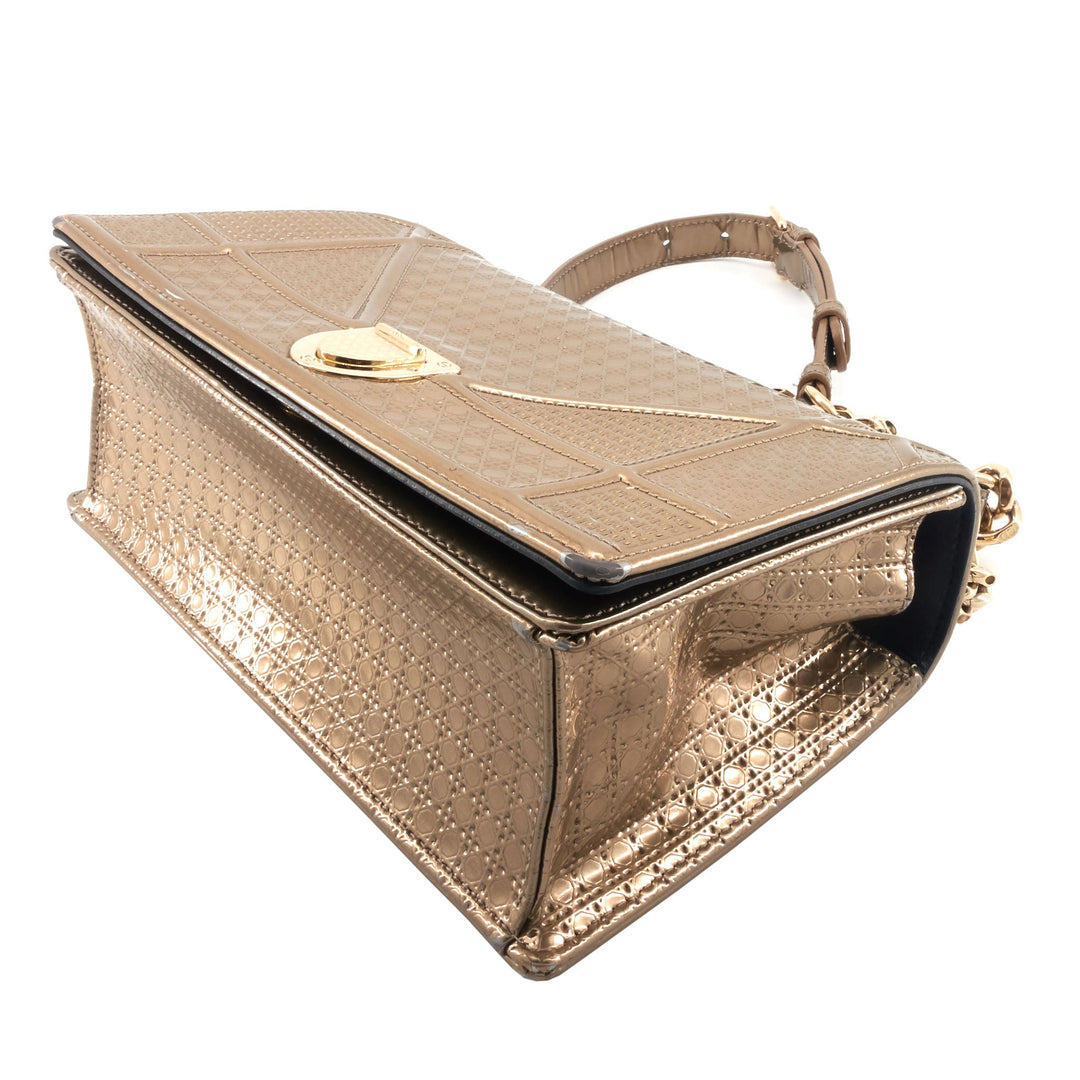 Diorama Medium Metallic Micro Cannage Flap Bag