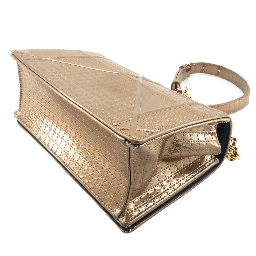 Diorama Medium Metallic Micro Cannage Flap Bag
