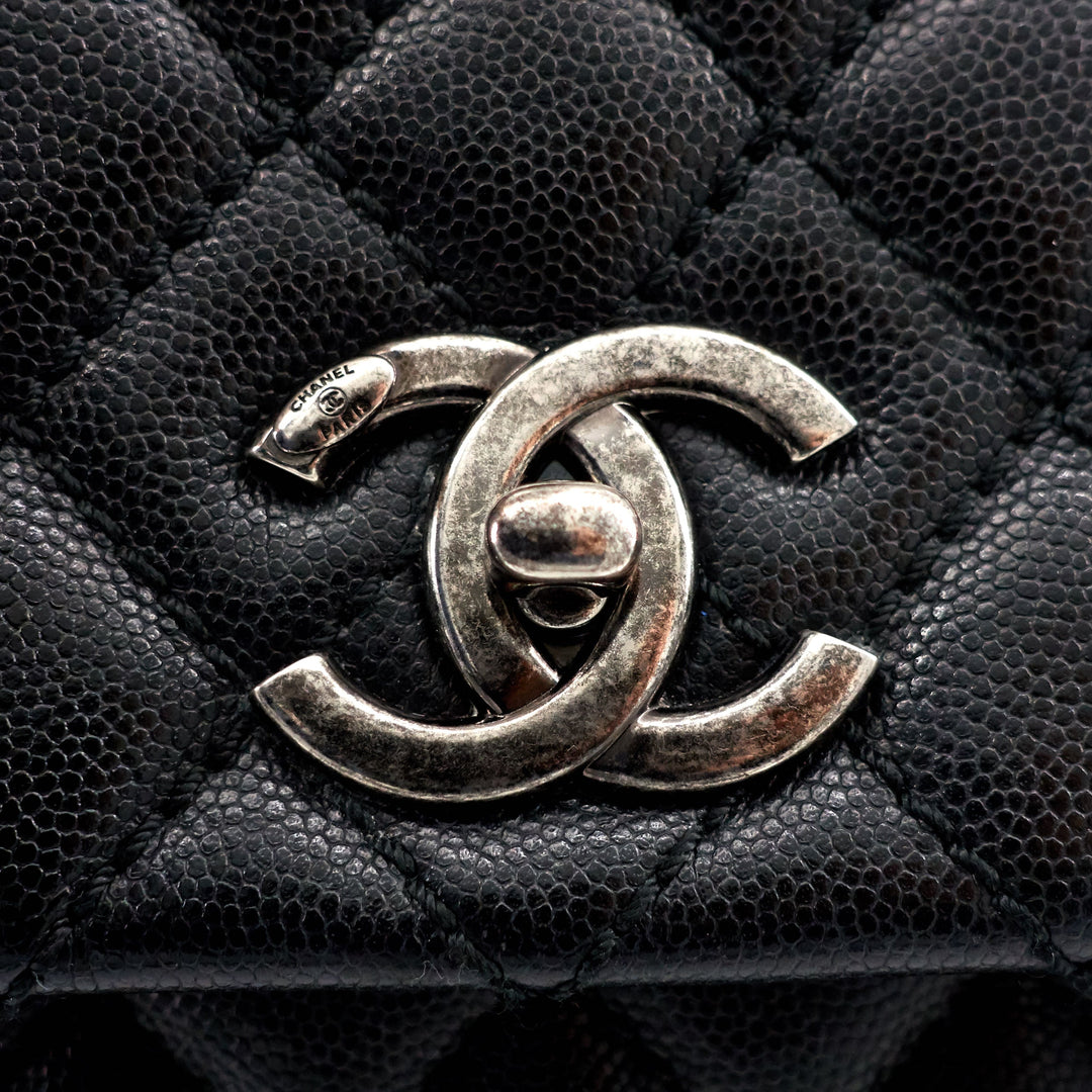 Coco Top Handle Large Caviar Leather Bag