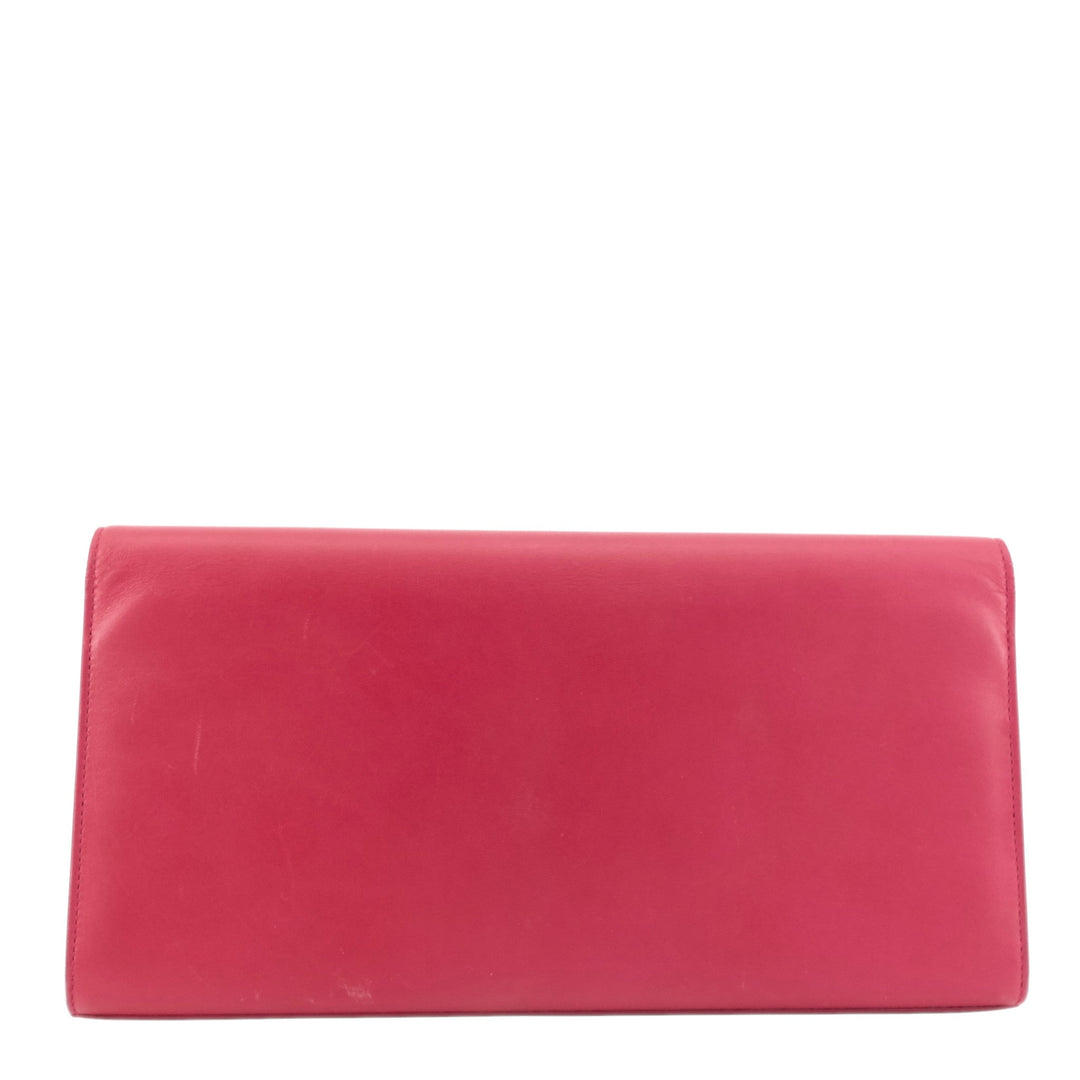 Cassandre Smooth Leather Clutch Bag