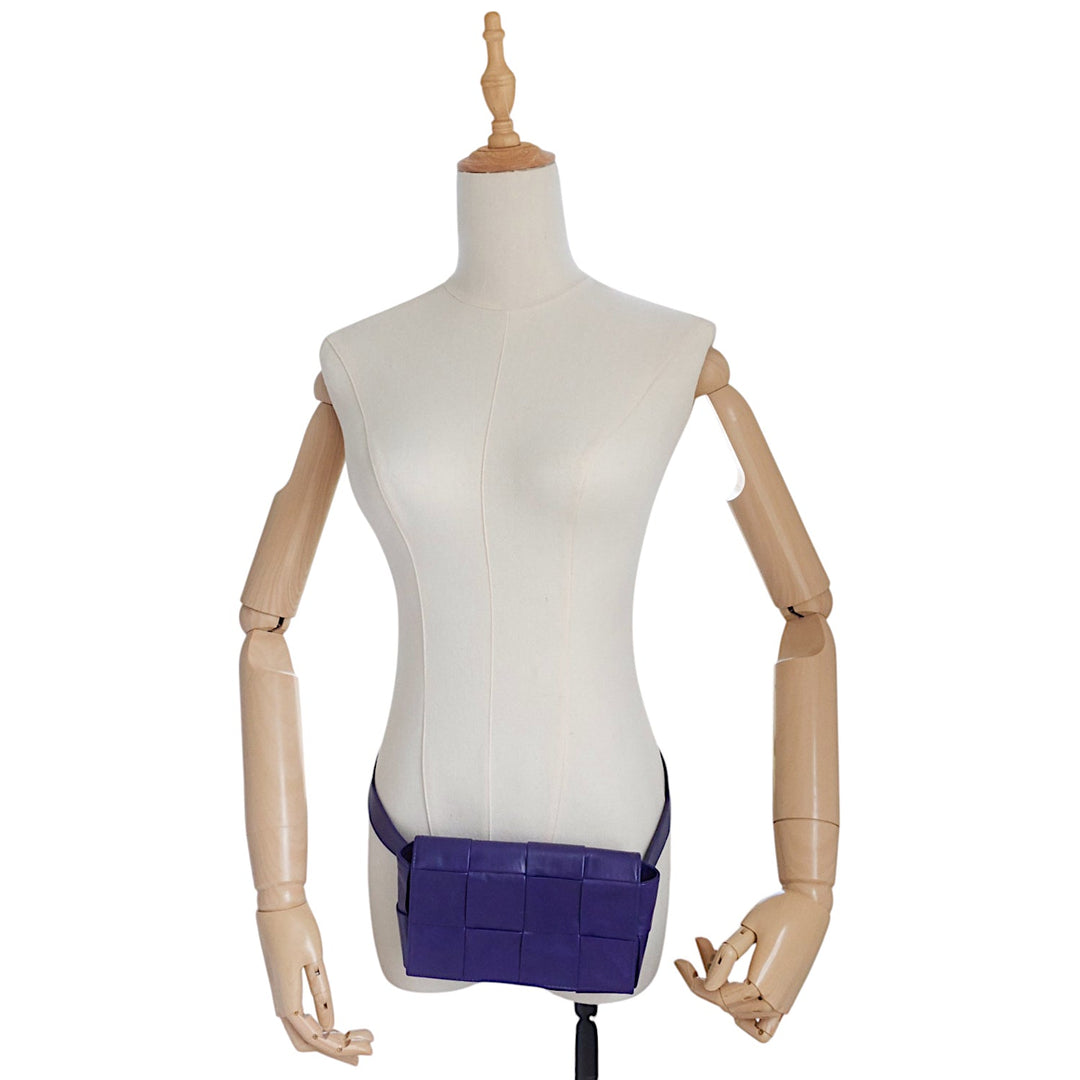 Maxi Intrecciato Leather Cassette Belt Bag