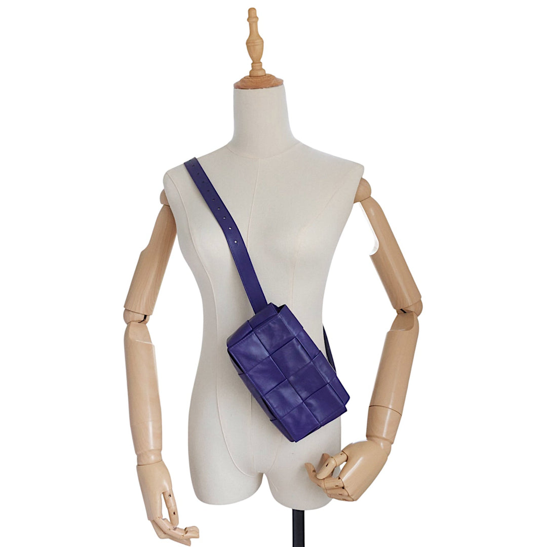 Maxi Intrecciato Leather Cassette Belt Bag