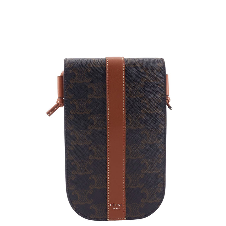 Triomphe Canvas and Calfskin Phone Pouch