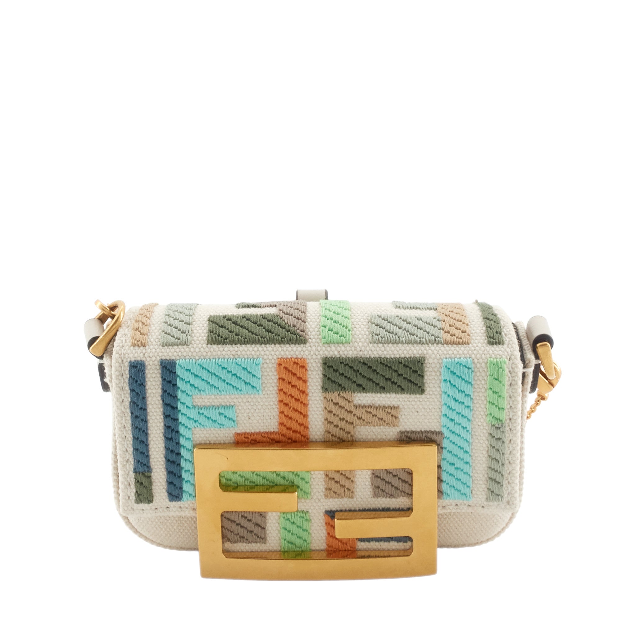 バッグ FENDI Nano Baguette Maxi Buckle Nano Baguette Maxi Buckle Canvas Bag – Barry's Jewellers
