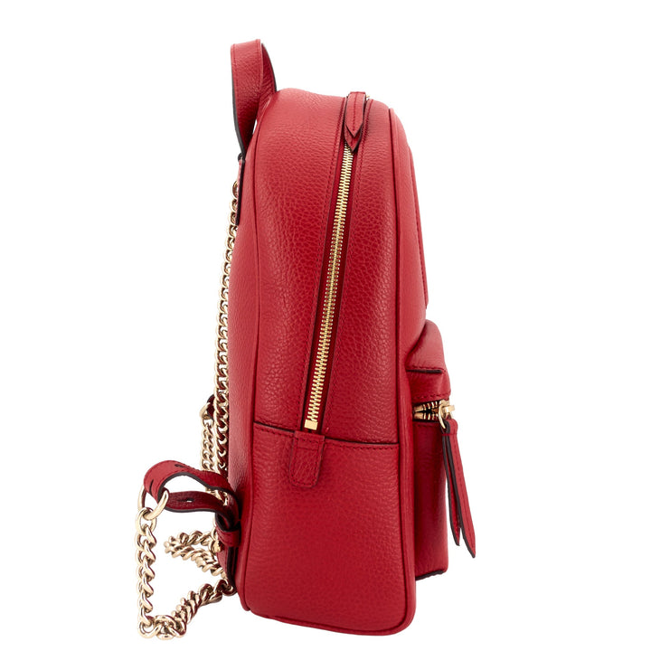 Soho Chain Calfskin Leather Backpack Bag