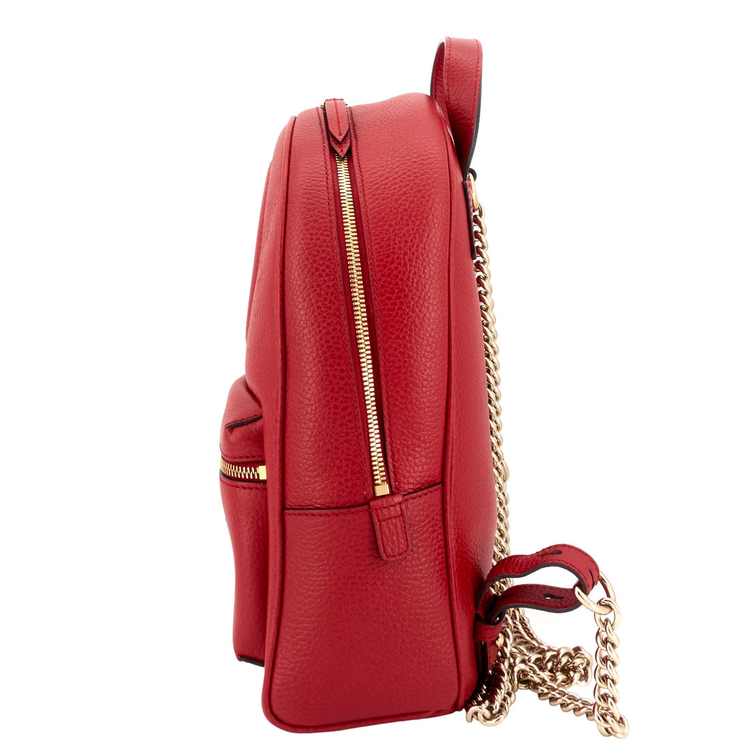 Soho Chain Calfskin Leather Backpack Bag
