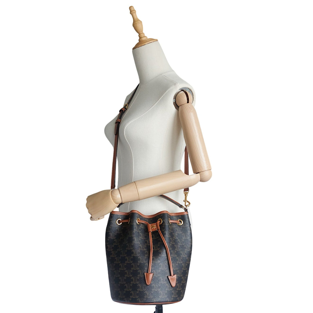 Clara Triomphe Canvas and Leather Bucket Bag
