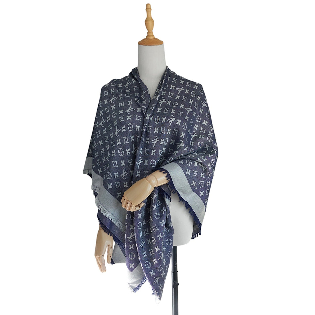 Monogram Denim Jacquard Shawl